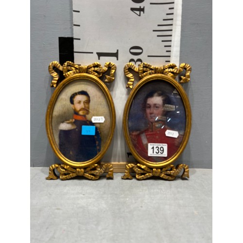 139 - Pair of gilt framed miniatures