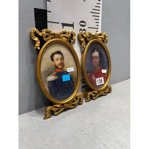 139 - Pair of gilt framed miniatures