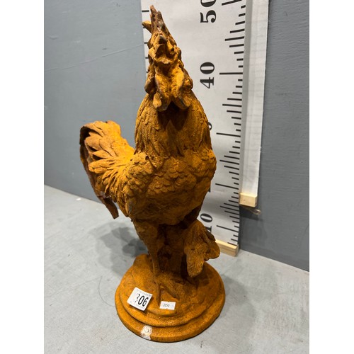 306 - Heavy cast iron Victorian style cockerel