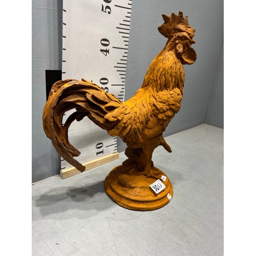 306 - Heavy cast iron Victorian style cockerel