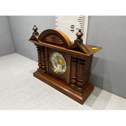 145 - Victorian Wooden mantle clock superb condition