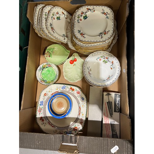 151 - 2 boxes pottery inc Shelley, Carltonware etc