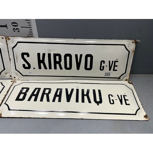 325 - 4 Lithuanian street signs original