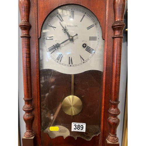 389 - Wood & son wall clock working