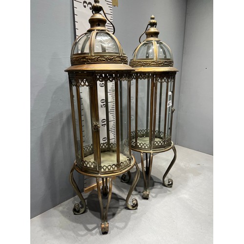 407 - Pair large copper lanterns