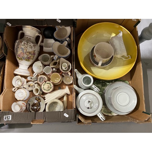 412 - 3 Boxes pottery