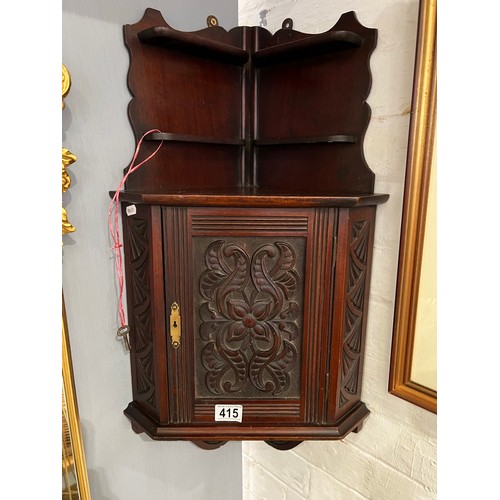 415 - Edwardian mahogany corner cabinet