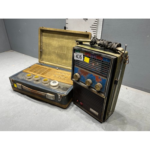 436 - Vintage portable satellite radio + pye radio