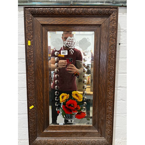 467 - victorian Oak framed gypsy mirror