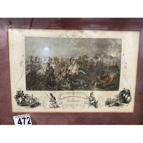 472 - Vintage 'Battle of Waterloo' picture in gilt frame