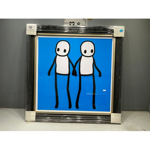 529 - Stik men street art framed picture