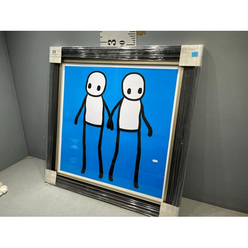 529 - Stik men street art framed picture