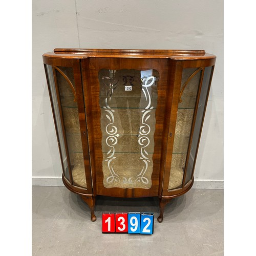 1392 - Walnut china cabinet