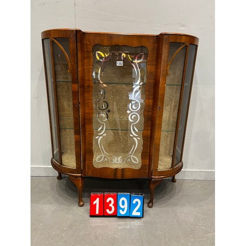 1392 - Walnut china cabinet