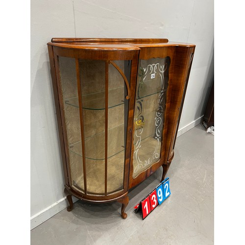 1392 - Walnut china cabinet