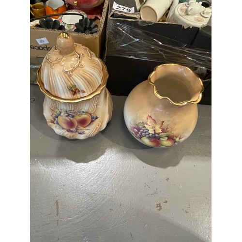 279 - 2 Boxes collectable pottery tea pots, vases etc