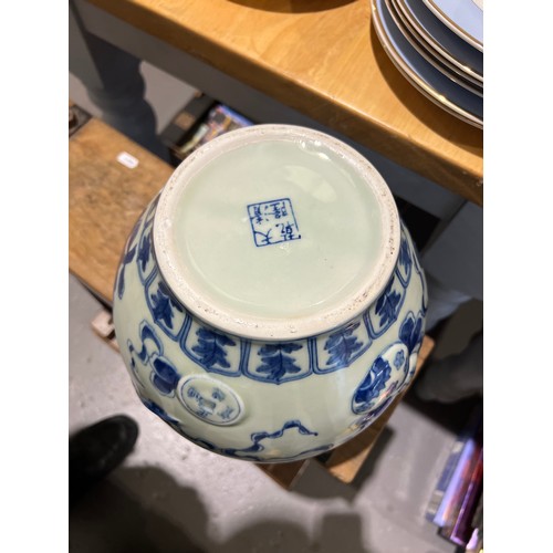 290 - Blue/white oriental bowl