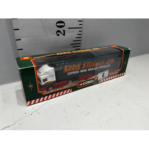 6 - Corgi eddie stobart ERF curtain side trailer 59502 boxed