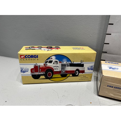 7 - 3 Corgi classics volunteer fire department, american France pump Mack b series pumper all boxed