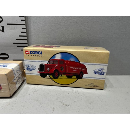 7 - 3 Corgi classics volunteer fire department, american France pump Mack b series pumper all boxed