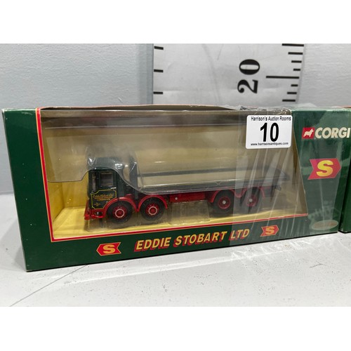 10 - 2 Corgi eddie stobart guy invincible 8 wheeler platform lorries boxed