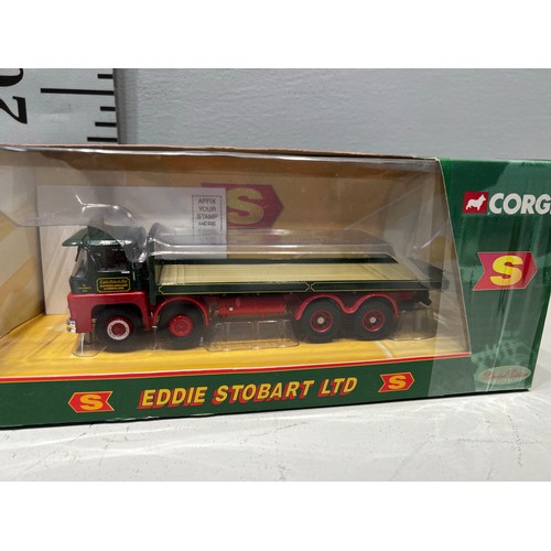 10 - 2 Corgi eddie stobart guy invincible 8 wheeler platform lorries boxed