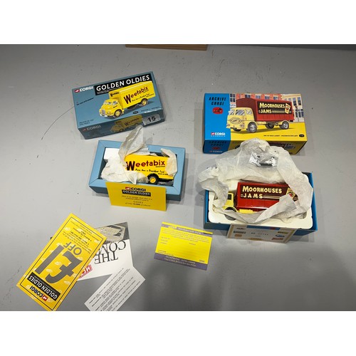 15 - 2 Corgi classics ERFKV box lorry moor houses jam golden oldies wheetabix bedford s lorry