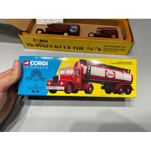 27 - Corgi classics scammell highway man & tanker trailer set ltd edition with certificate + corgi thorny... 