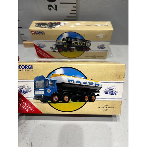 30 - Corgi scammell highwayman & tanker trailer 'pointer' + corgi AEC eliptical tanker 'major' boxed inc ... 