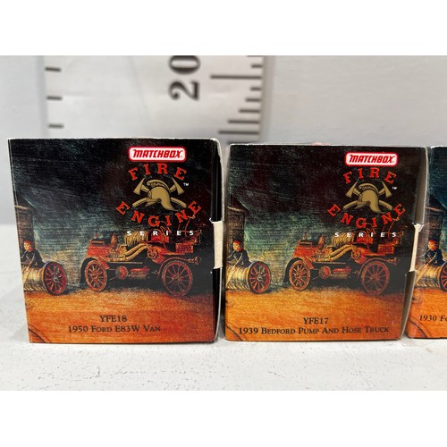 39 - 4 Match box fire engines boxed