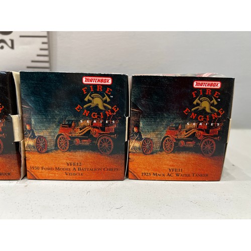 39 - 4 Match box fire engines boxed