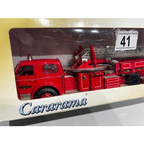 41 - Cararama A.C.K haulage ltd edition ladder fire engine boxed