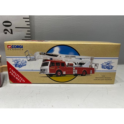 57 - Corgi ltd edition orangina truck + corgi Simon snorkel fire engine boxed