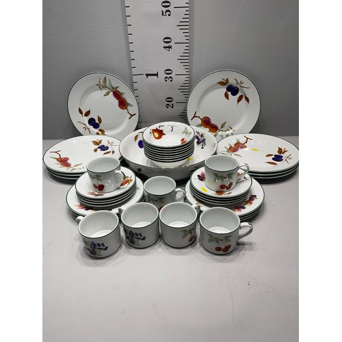 3 - 38 piece Royal Worcester Evesham Vale dinner / tea ware