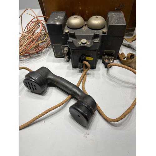 4 - 2 vintage field telephone sets