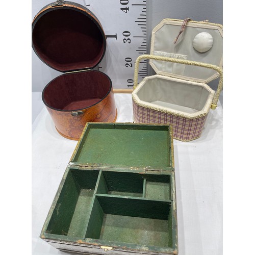 7 - Brass box, sewing box, hat box