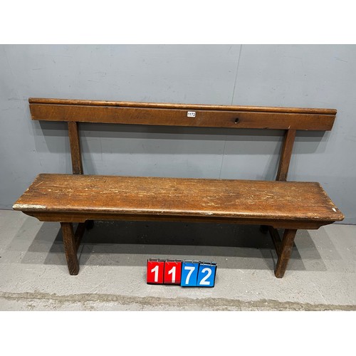 1172 - Antique oak church pew