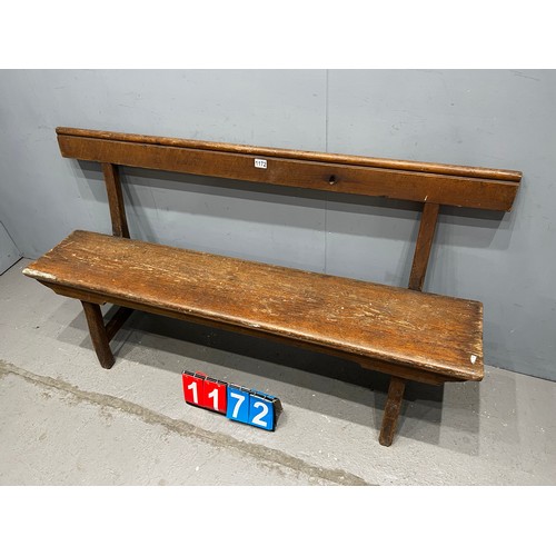 1172 - Antique oak church pew