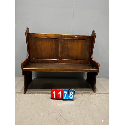 1178 - Vintage oak Church pew