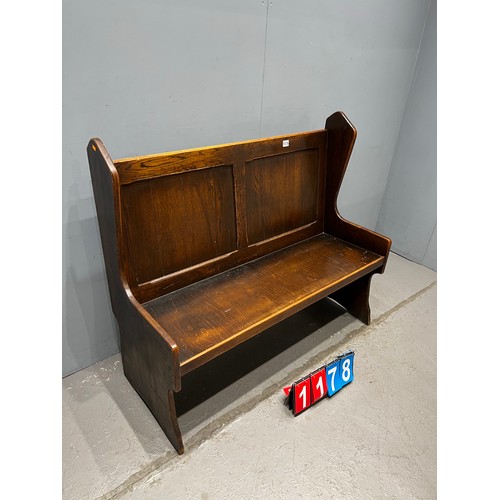 1178 - Vintage oak Church pew