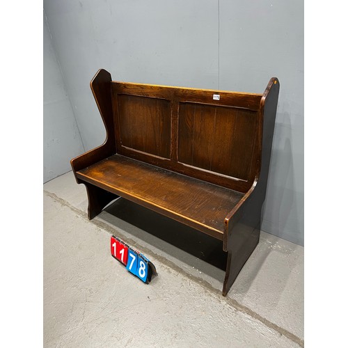 1178 - Vintage oak Church pew