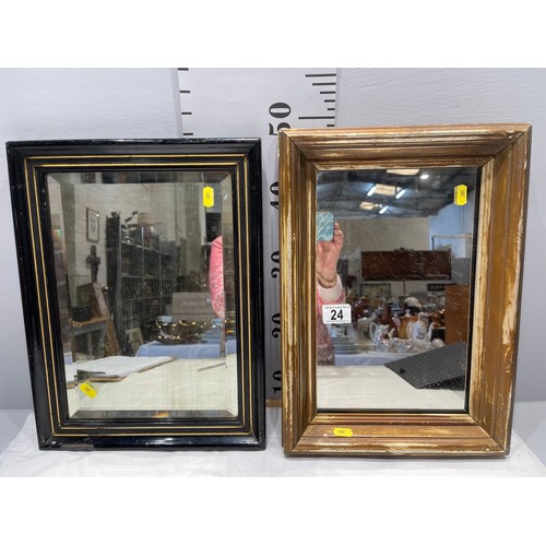 24 - 2 vintage framed mirrors