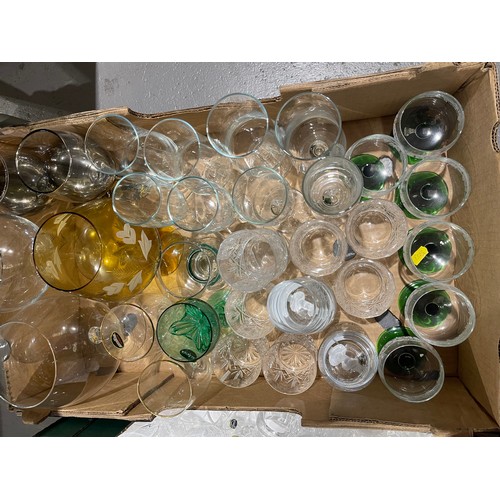 28 - 2 boxes crystal etc glass ware