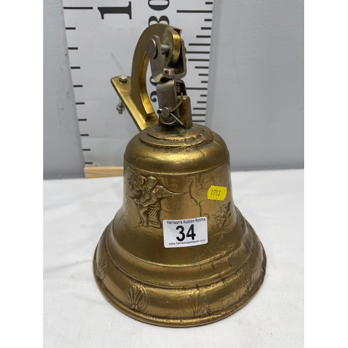 34 - Heavy vintage brass bell