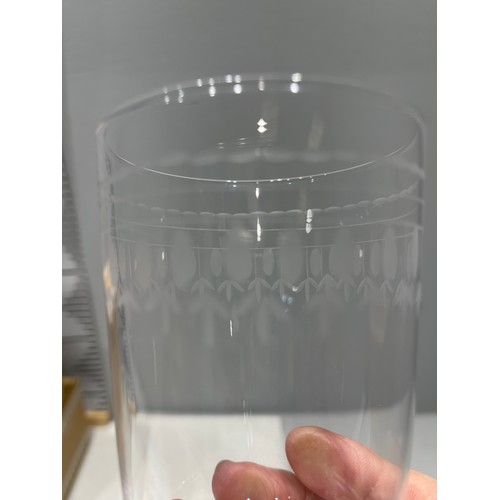 49 - 12 hand engraved tumblers boxed