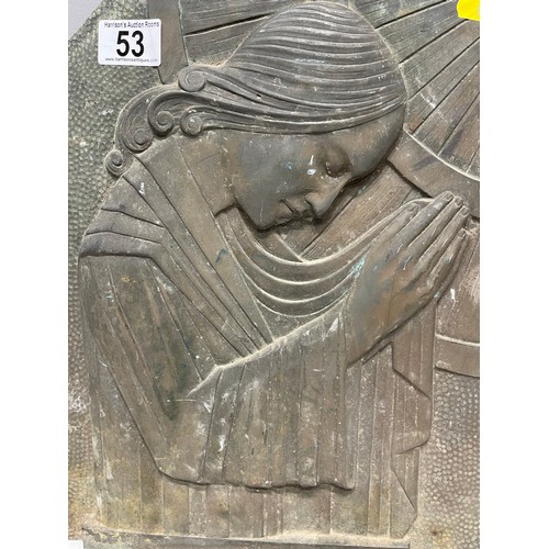 53 - Vintage bronze plaque