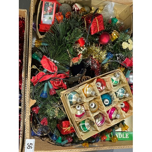 56 - 2 boxes Christmas decorations