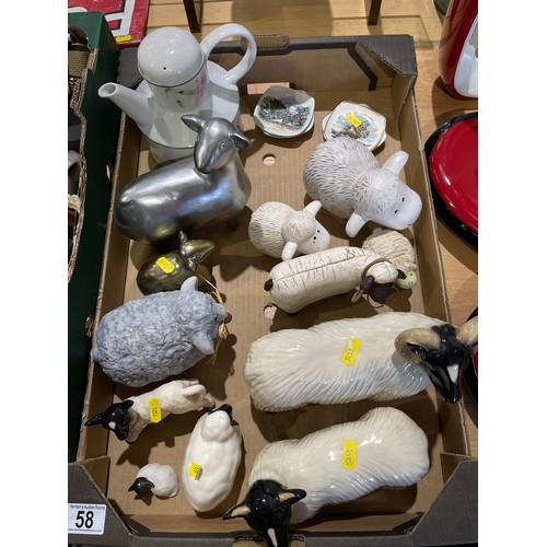 58 - Quantity sheep, ram ornaments etc