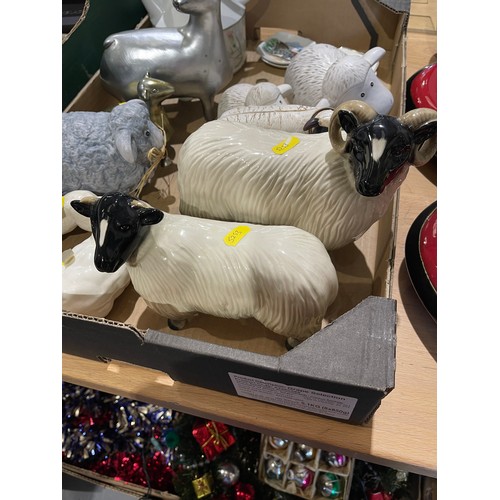 58 - Quantity sheep, ram ornaments etc