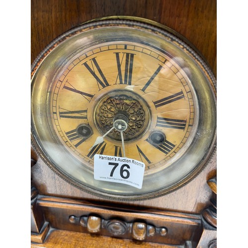 76 - Victorian oak Bracket clock